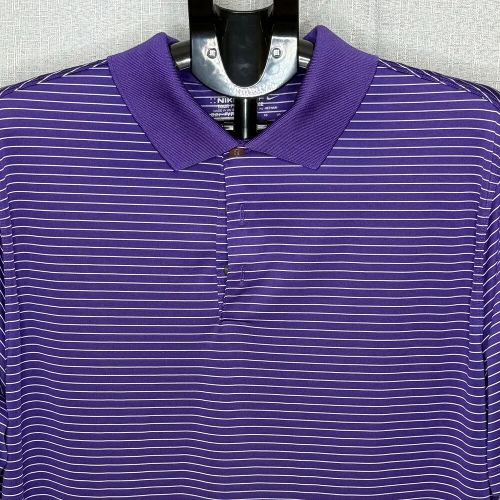 Nike Golf - Men's Striped Golf Polo Shirt - Size XL - Picture 1 of 5